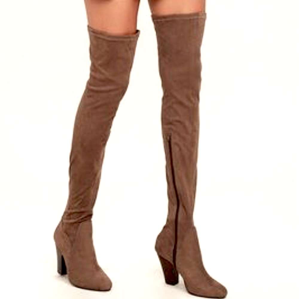 Mia Emelia mocha heeled boots